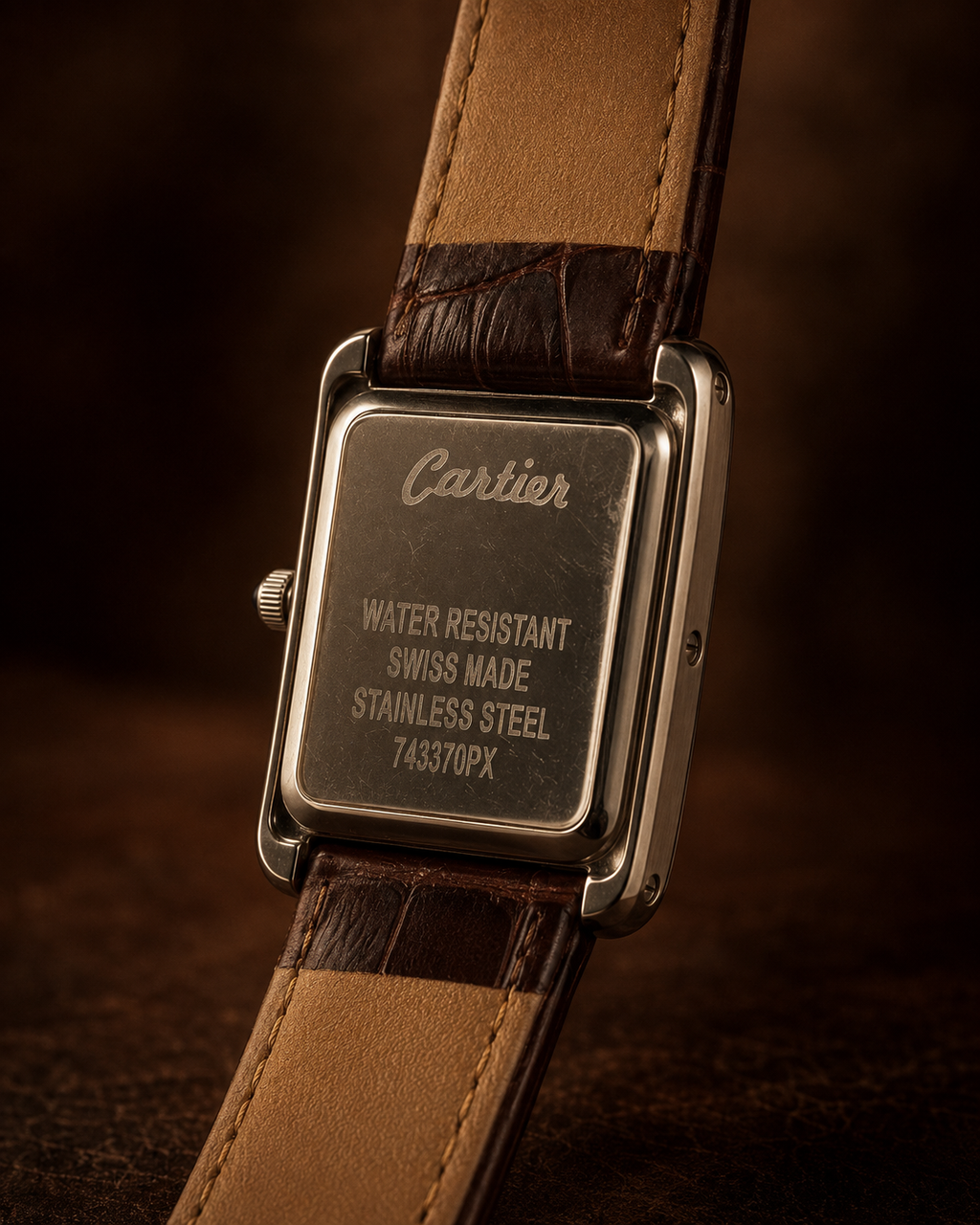 Cartier Tank Rectangular Men's Watch – Brown Strap