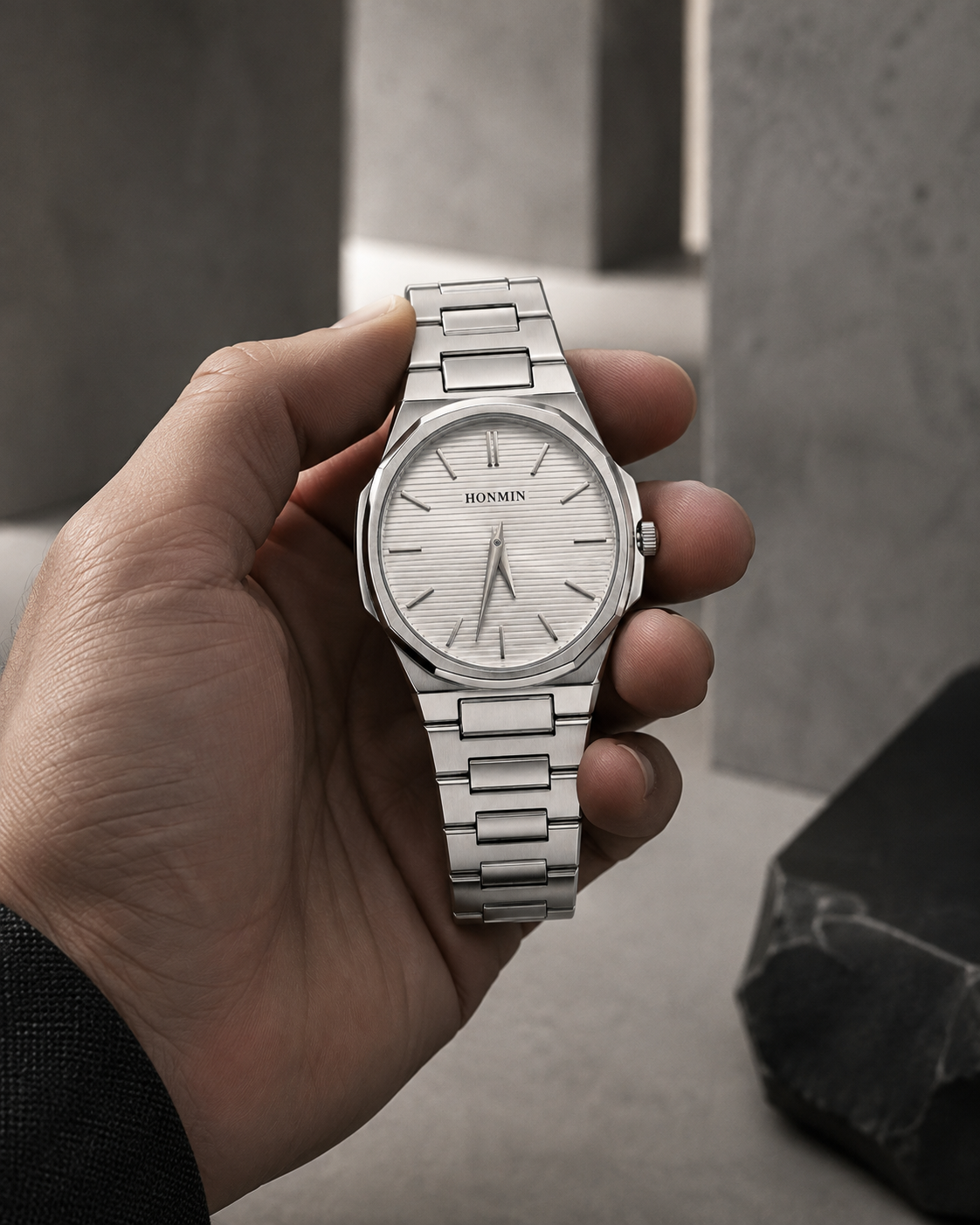 Gurmani Ultra-Thin Sleek Silver Men's Watch