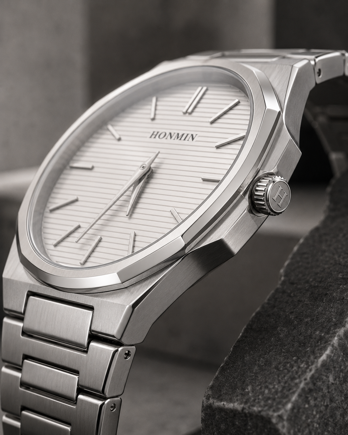Gurmani Ultra-Thin Sleek Silver Men's Watch