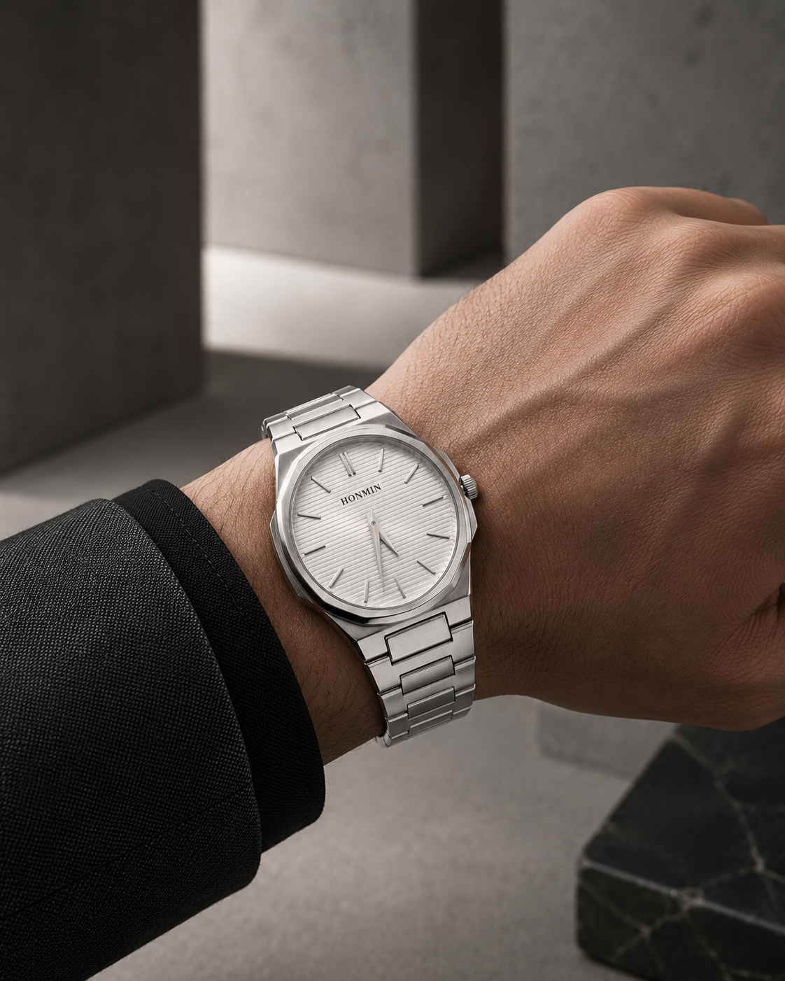 Gurmani Ultra-Thin Sleek Silver Men's Watch