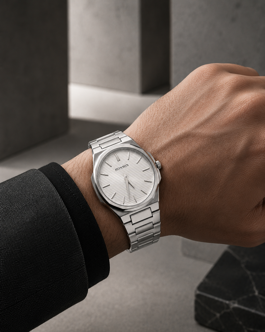 Gurmani Ultra-Thin Sleek Silver Men's Watch