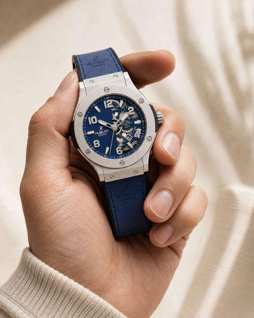 Hublot Genève Semi-Skeleton Men's Watch – Blue Strap