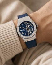 Hublot Genève Semi-Skeleton Men's Watch – Blue Strap