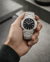 Nautilus Style Deep Dial Men's Watch – Silver