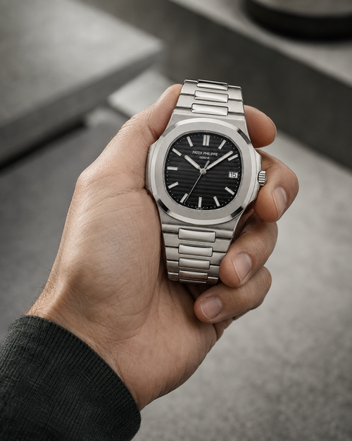 Nautilus Style Deep Dial Men's Watch – Silver