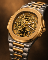 Nautilus Style Dual-Tone Semi Automatic Men's Watch