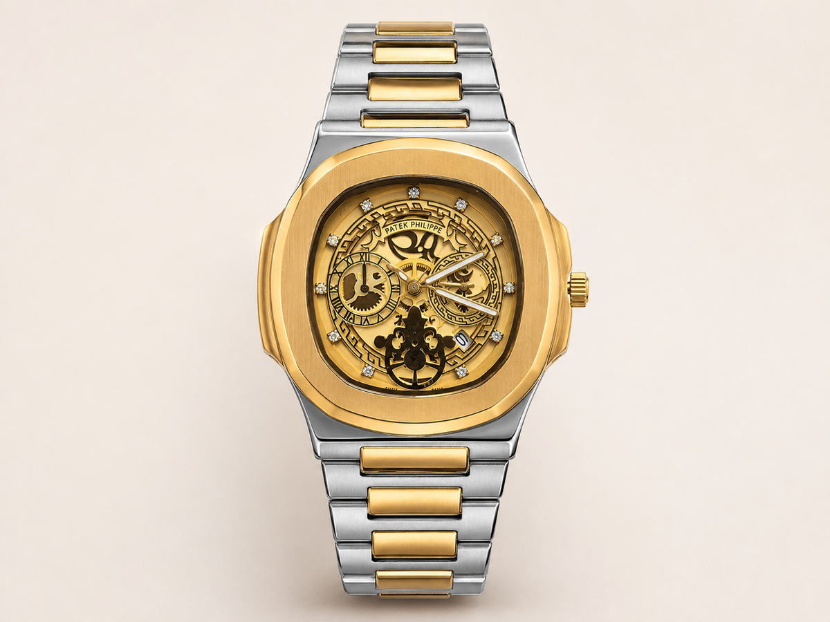 Nautilus Style Dual-Tone Semi Automatic Men's Watch